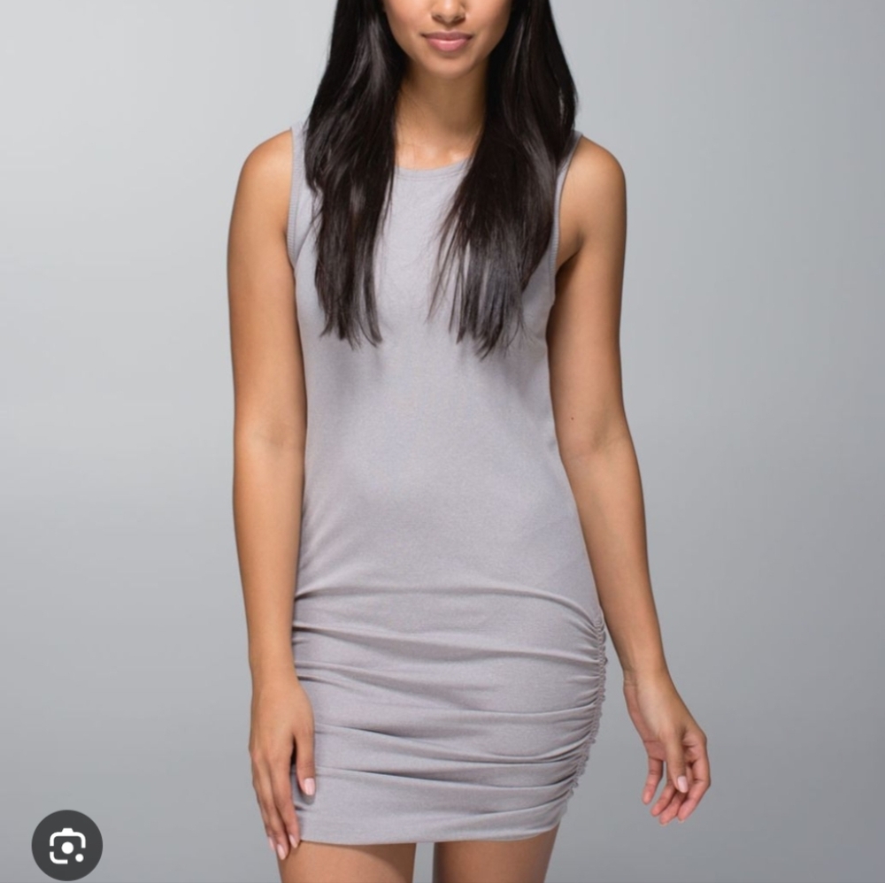 Lululemone Sleeveless Gray Ruched Dress